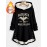 Plus Size - Women'S Plus Size Gothic Fantasy Hooded Coat - Heavyweight Winter Jacket with BSG Winged Dragon Rider Lettering, Lined Hood & Button Closure