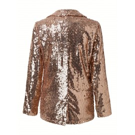 Plus Size - Plus Size, Women'S Elegant Blazer Jacket - Long Sleeve Office & Party Coat, Non-Stretch Fabric, Plus Size Friendly, Formal & Everyday Chic Outerwear for Spring/Fall Seasons, Fall Wardrobe, Spring Fashion, Sophisticated Design
