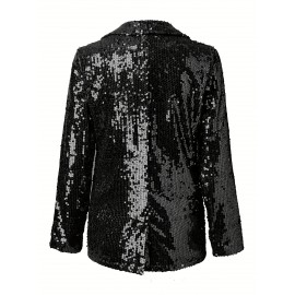 Plus Size - Plus Size, Women'S Elegant Blazer Jacket - Long Sleeve Office & Party Coat, Non-Stretch Fabric, Plus Size Friendly, Formal & Everyday Chic Outerwear for Spring/Fall Seasons, Fall Wardrobe, Spring Fashion, Sophisticated Design