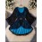 Plus Size - Elegant Plus Size Women'S Christmas Dress with Lace Trim and Belted Waist - Navy Blue Floral Print, Long Sleeve, Round Neck, Perfect for Spring/Fall Holiday Celebrations, Holiday Attire|Floral Print Dress|Lace Trim Dress