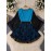 Plus Size - Elegant Plus Size Women'S Christmas Dress with Lace Trim and Belted Waist - Navy Blue Floral Print, Long Sleeve, Round Neck, Perfect for Spring/Fall Holiday Celebrations, Holiday Attire|Floral Print Dress|Lace Trim Dress