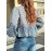 Plus Size - Women'S Plus Size Checkered Lace-Up Blouse - Casual Long Sleeve Crew Neck Top with Tie Detail, Black & White Gingham Pattern, Loose Fit for Spring/Summer/Fall, Plus Size Blouses