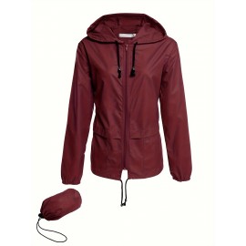 Plus Size Raincoat for Women - Waterproof, Packable, Outdoor, Hooded, Windbreaker Rain Jacket with Ultimate Protection